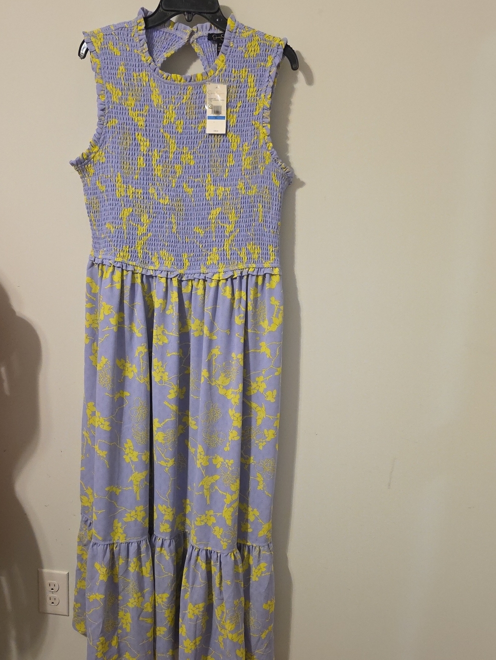 NWT Jessica Simpson Sweet Lavender Hidden Lotus Flower Dress Size XL - Picture 1 of 6